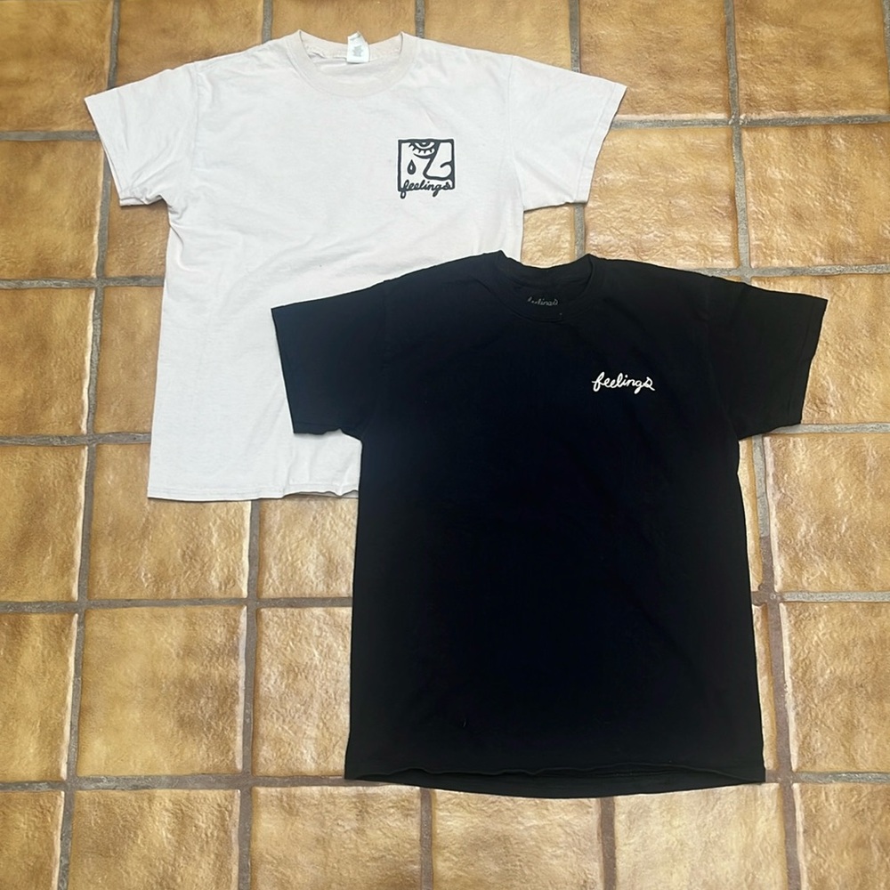 FEELINGS Unisex's Tee set: Black & Light Grey Size M